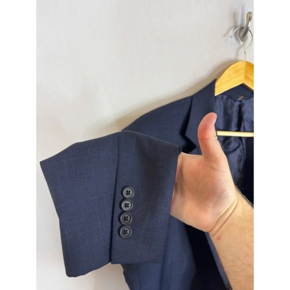 Brooks Brothers 346 Madison Fit Suit Navy Blue 48R Mens‎ Wool 36X30